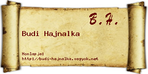 Budi Hajnalka névjegykártya